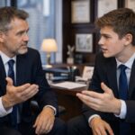 Pragmatický otec a radikální syn v debatě o moci, depopulaci a technologické nadvládě, která definuje hranice mezi vizionářstvím a nihilismem.